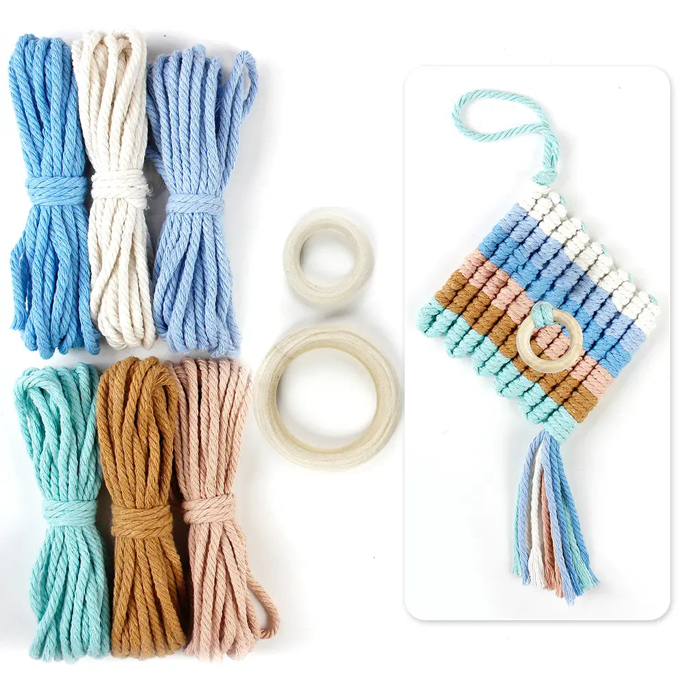 Macrame Kit for Beginners, Boho Pineapple Wall Hanger DIY Kit, Home Decor Gift
