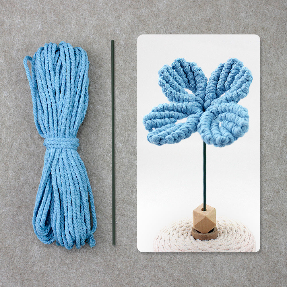 Four-Leaf Clover Macrame DIY Kit - Handmade Weaving Supplies with English Tutorial | Lucky Craft Set