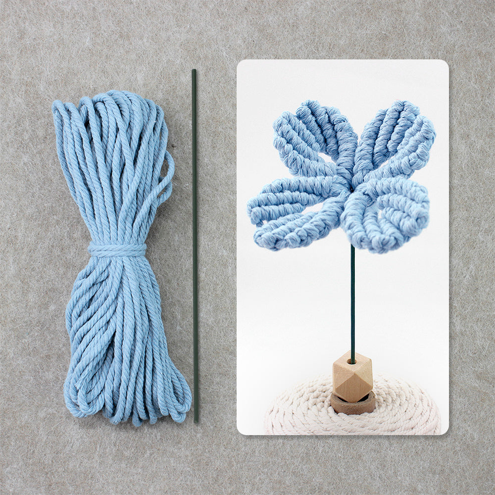 Four-Leaf Clover Macrame DIY Kit - Handmade Weaving Supplies with English Tutorial | Lucky Craft Set
