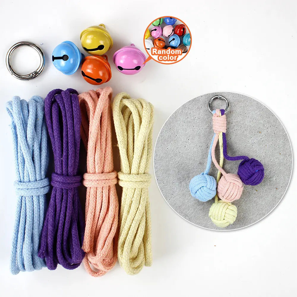 Macrame Kit for Beginners | DIY Ball‑Bell Macrame Keychain Craft Kit