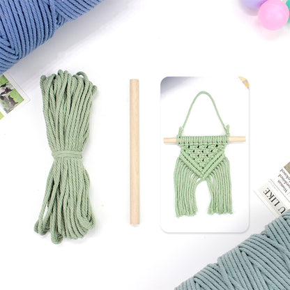 Macrame Kit Dopamine Mini Tapestry Weaving Kit | Triangle Body+Bottom Fringes | Multi-Color Option | Bedroom/Living Room Decor | Beginner-Friendly