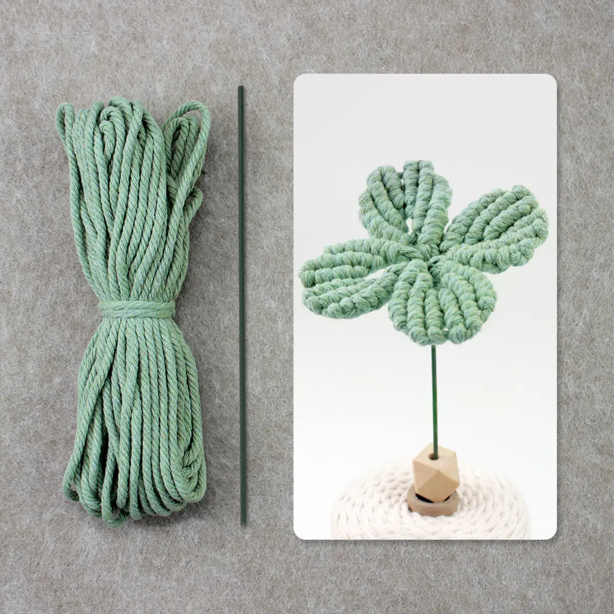 Macrame Kit for Beginners | DIY Four-Leaf Clover Macrame Flower Craft Kit