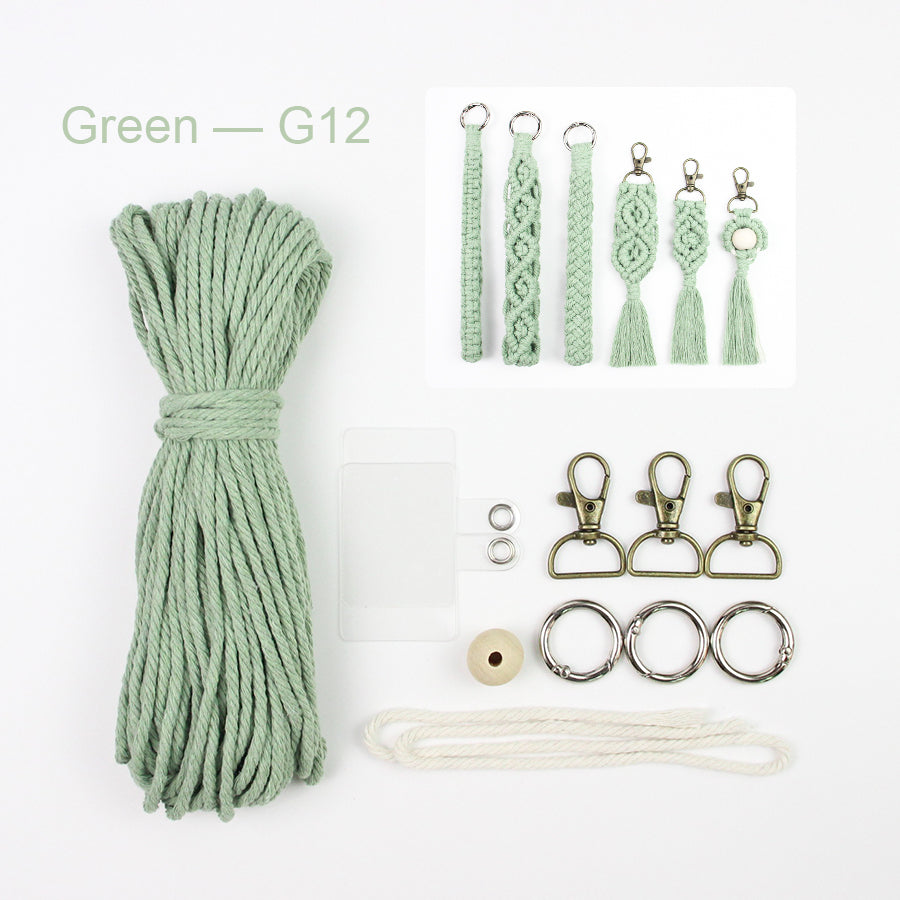 6-Piece Keychain Macrame DIY Kit - Handmade Weaving Supplies with English Tutorial | Craft Set for Multiple Keychains