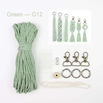 6-Piece Keychain Macrame DIY Kit - Handmade Weaving Supplies with English Tutorial | Craft Set for Multiple Keychains