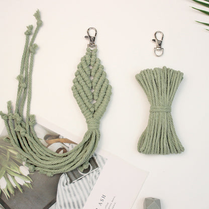 Fringe Leaf Weaving Keychain Craft Kit Macrame Kit |Tutorial | Bottom Fringe,  Keychain/Pendant/Bag Charm, Beginner DIY Set