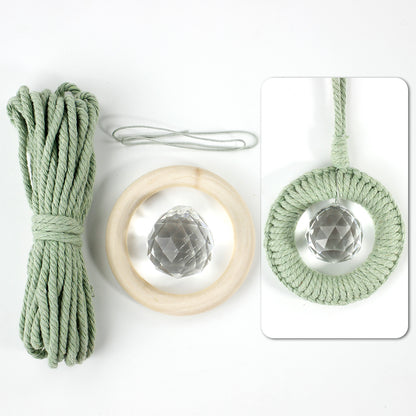 1 Set Round Crystal Car Hanging DIY Weaving Kit | Polyester Fiber Beginner-Friendly Shining Car & Home Decoration