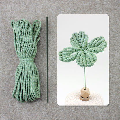 Four-Leaf Clover Macrame DIY Kit - Handmade Weaving Supplies with English Tutorial | Lucky Craft Set