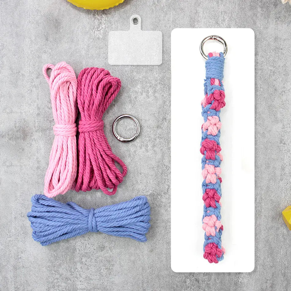 Macrame Kit for Beginners | DIY Cat‑Paw Element Macrame Keychain Wristband Craft Kit