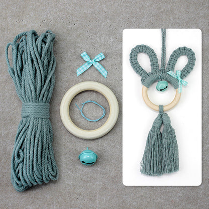 Macrame Kit Rabbit Ear Car Ornament Weaving Kit | Cute Rabbit | Animal Pendant | Beginner Weaving | Car Decoration | Handmade Gift