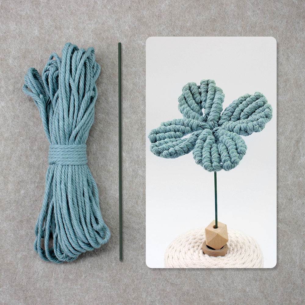 Four-Leaf Clover Macrame DIY Kit - Handmade Weaving Supplies with English Tutorial | Lucky Craft Set