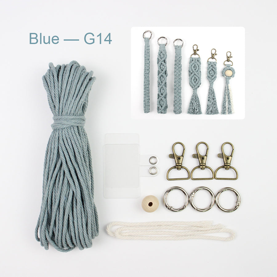 6-Piece Keychain Macrame DIY Kit - Handmade Weaving Supplies with English Tutorial | Craft Set for Multiple Keychains