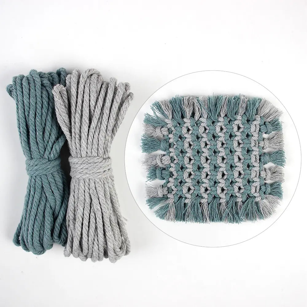 Macrame Kit for Beginners, Boho Square Tassel Coaster DIY Kit, Table Home Decor