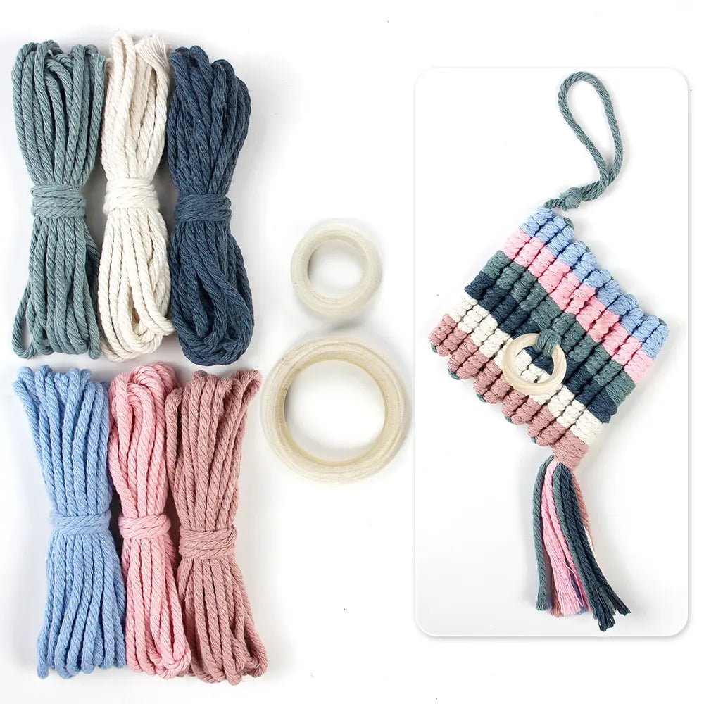 Macrame Kit for Beginners, Boho Pineapple Wall Hanger DIY Kit, Home Decor Gift