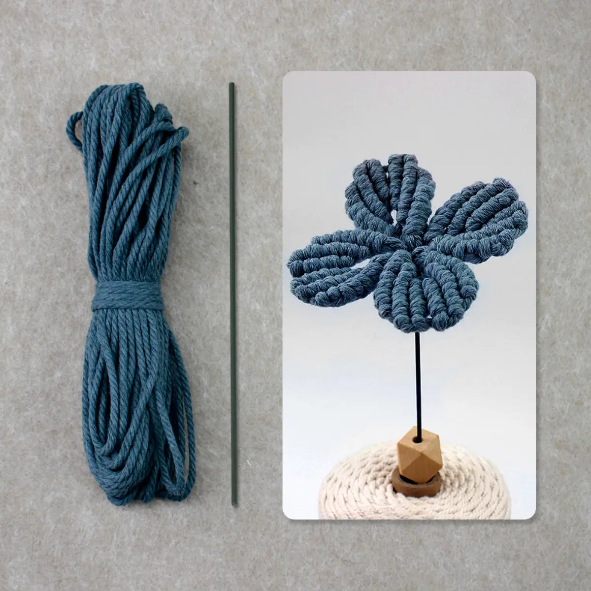 Macrame Kit for Beginners | DIY Four-Leaf Clover Macrame Flower Craft Kit