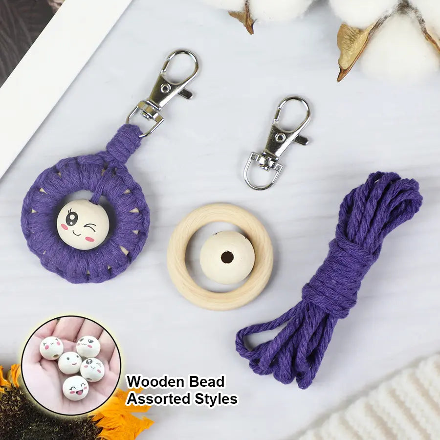 Macrame Kit for Beginners | DIY Emoji Macrame Keychain Craft Kit
