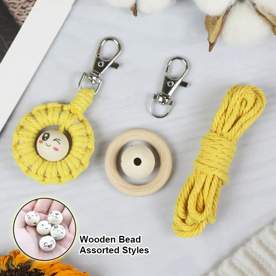Macrame Kit for Beginners | DIY Emoji Macrame Keychain Craft Kit