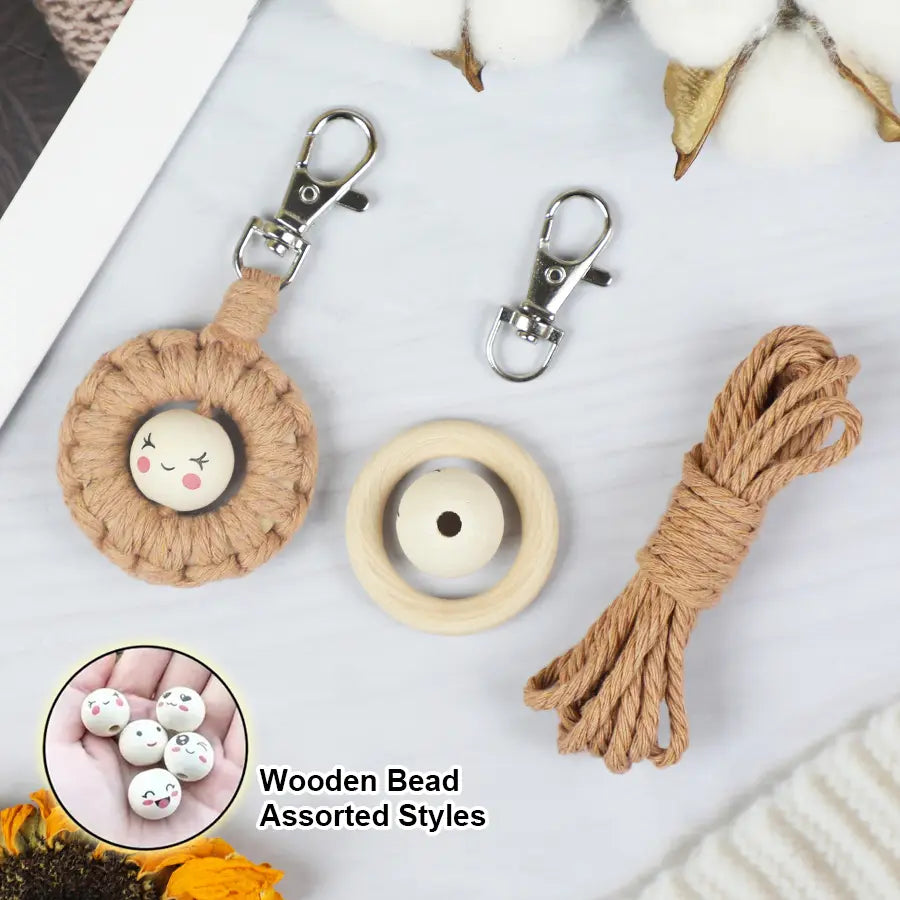 Macrame Kit for Beginners | DIY Emoji Macrame Keychain Craft Kit
