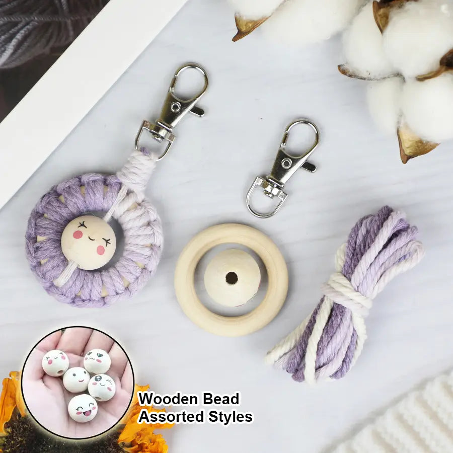 Macrame Kit for Beginners | DIY Emoji Macrame Keychain Craft Kit