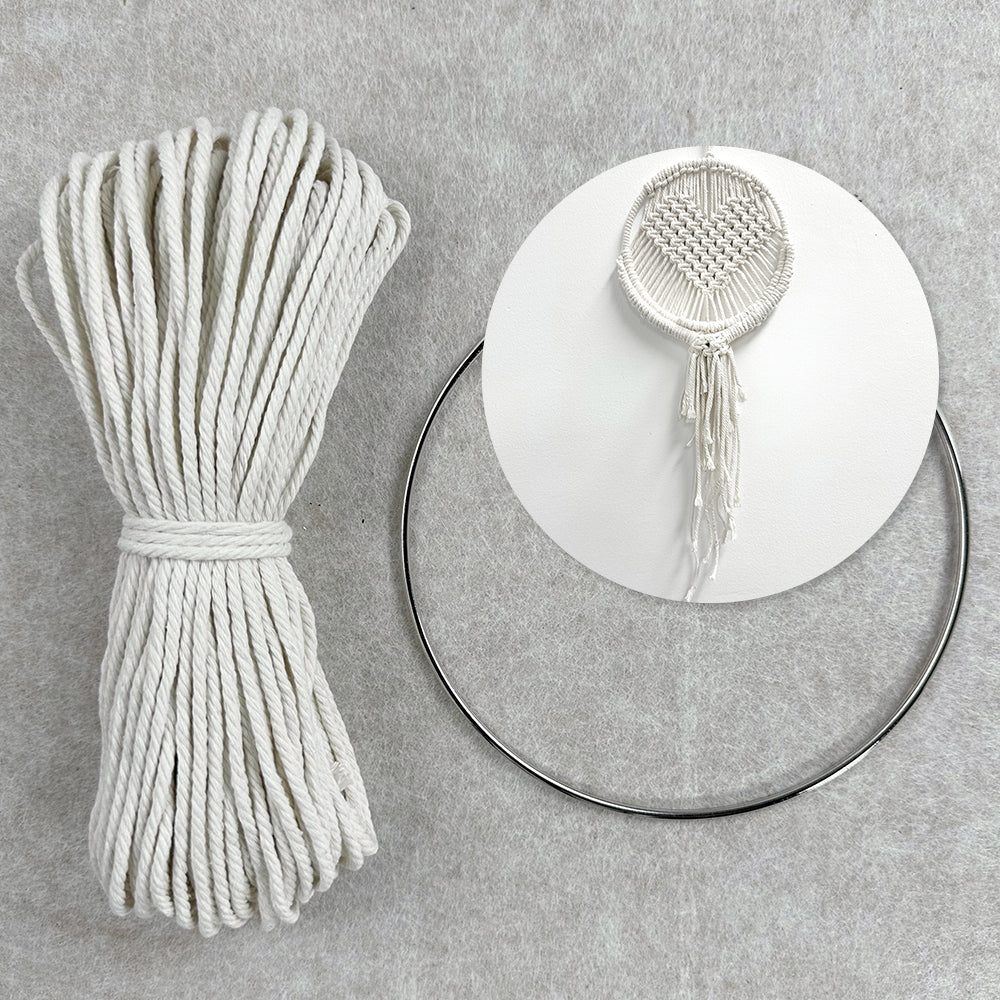 Macrame Kit for Beginners, Handwoven Heart Dry Flower Hanger, Aesthetic Wall Tapestry Ornament, DIY Weaving Supplies for Wedding Background, Home & Homestay Soft Decoration