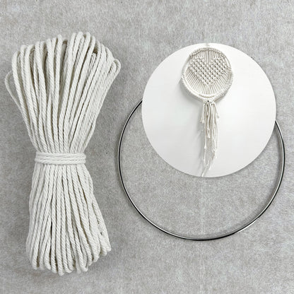 Macrame Kit for Beginners, Handwoven Heart Dry Flower Hanger, Aesthetic Wall Tapestry Ornament, DIY Weaving Supplies for Wedding Background, Home & Homestay Soft Decoration