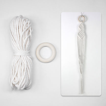 Macrame Kit Long Tassel Small Plant Hanger Weaving Kit | For Small-Medium Pots | Hanging Design | Space-Saving | Beginner-Friendly