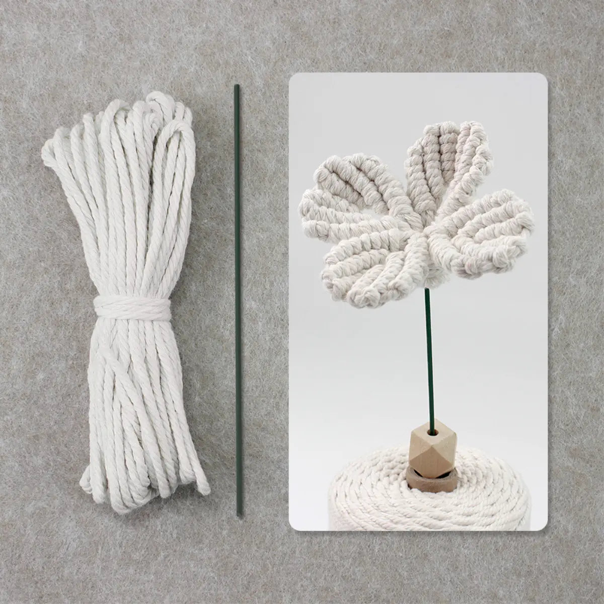 Macrame Kit for Beginners | DIY Four-Leaf Clover Macrame Flower Craft Kit
