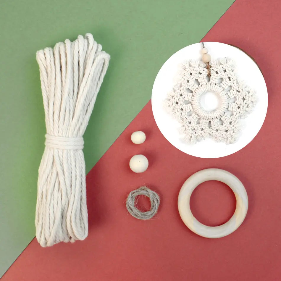 Macrame Kit for Beginners | DIY Christmas Snowflake Ornament Macrame Craft Kit