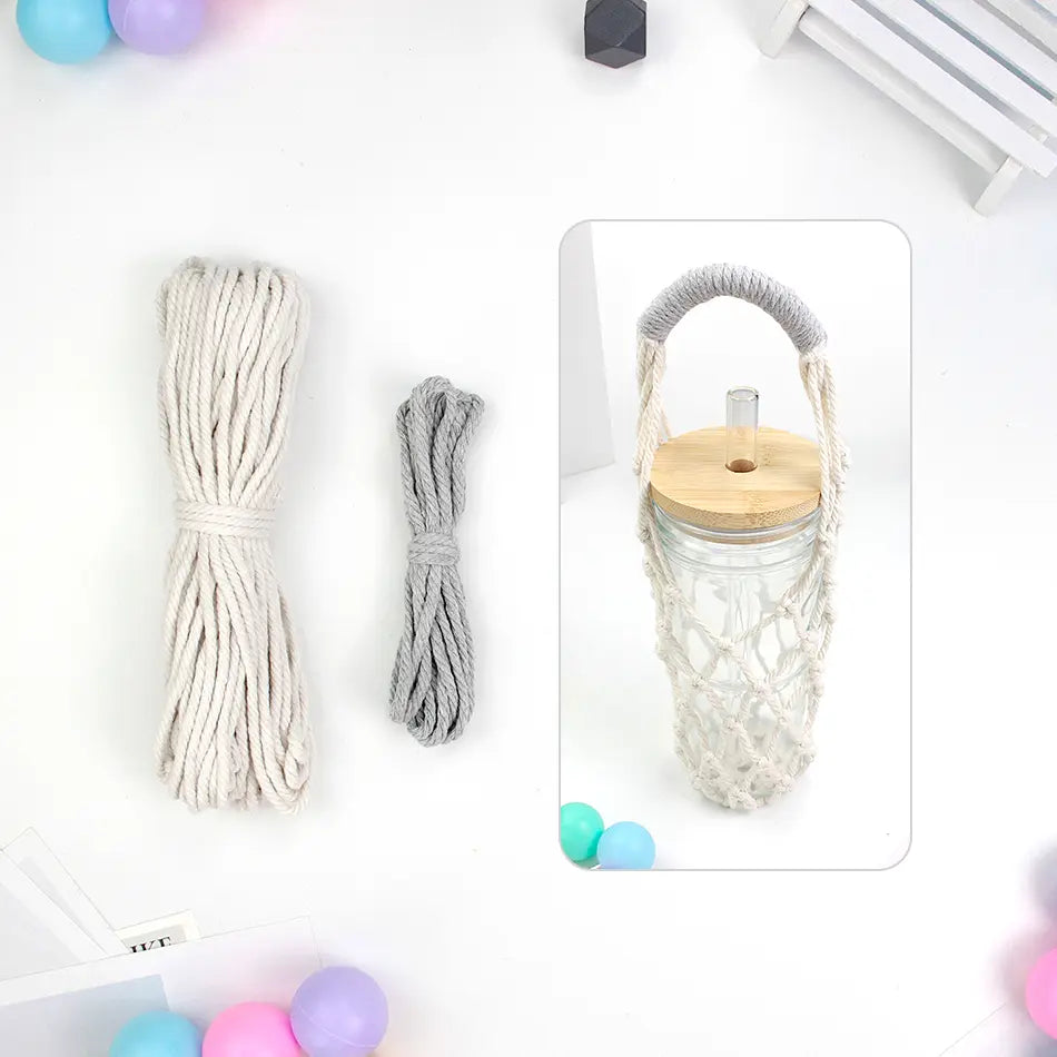 Macrame Kit for Beginners | DIY Macrame Water Bottle Mesh Holder Craft Kit