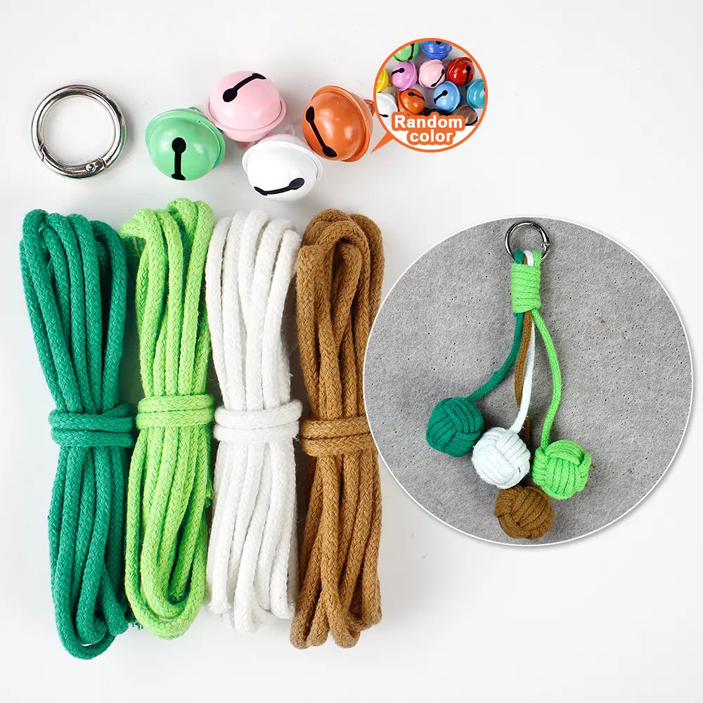 Macrame Kit for Beginners | DIY Ball‑Bell Macrame Keychain Craft Kit