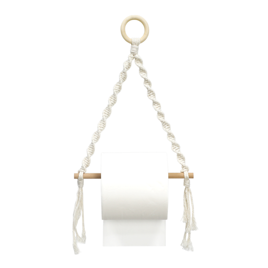 Macrame Kit Toilet Paper Holder Weaving Kit | Bohemian Style | Dual-Use: Paper/Spool Holder | High Style | Beginner-Friendly