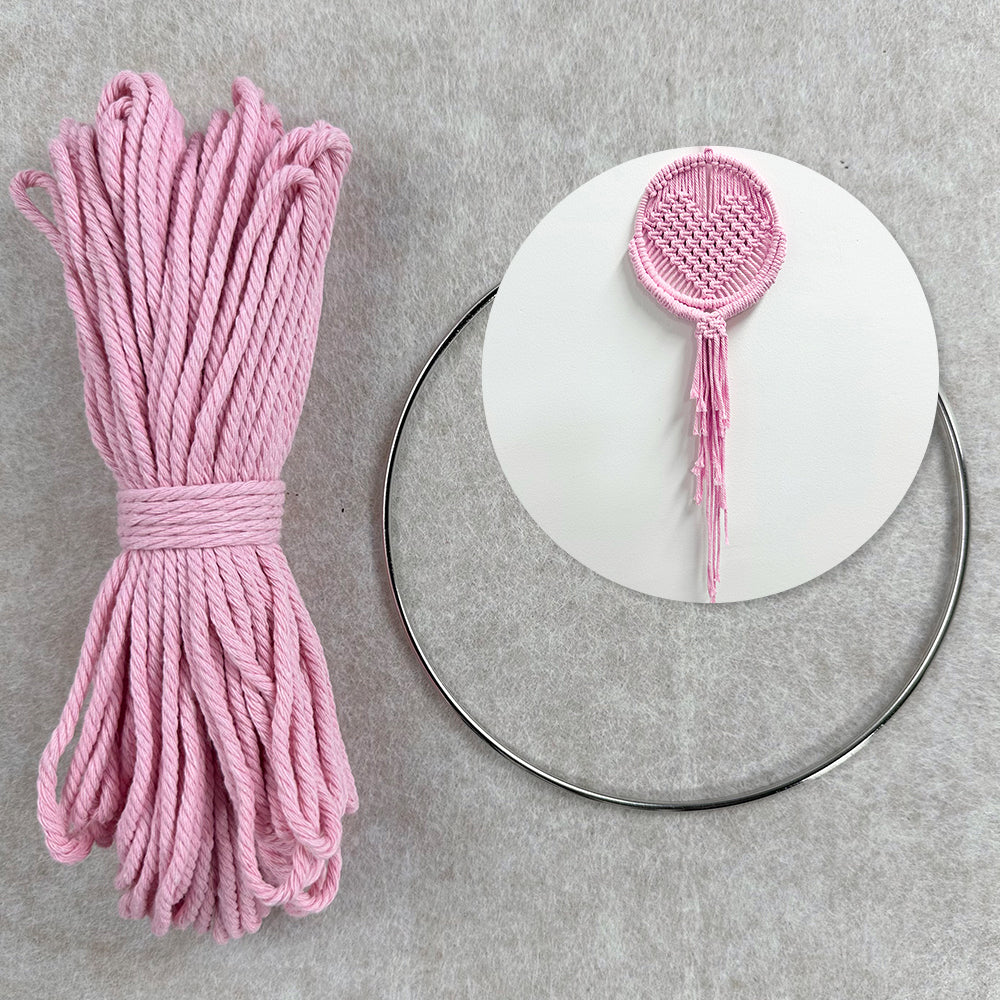 Macrame Kit for Beginners, Handwoven Heart Dry Flower Hanger, Aesthetic Wall Tapestry Ornament, DIY Weaving Supplies for Wedding Background, Home & Homestay Soft Decoration