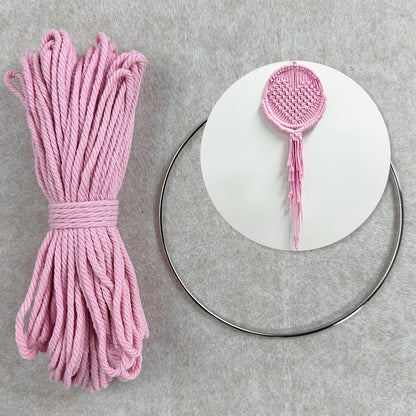 Macrame Kit for Beginners, Handwoven Heart Dry Flower Hanger, Aesthetic Wall Tapestry Ornament, DIY Weaving Supplies for Wedding Background, Home & Homestay Soft Decoration