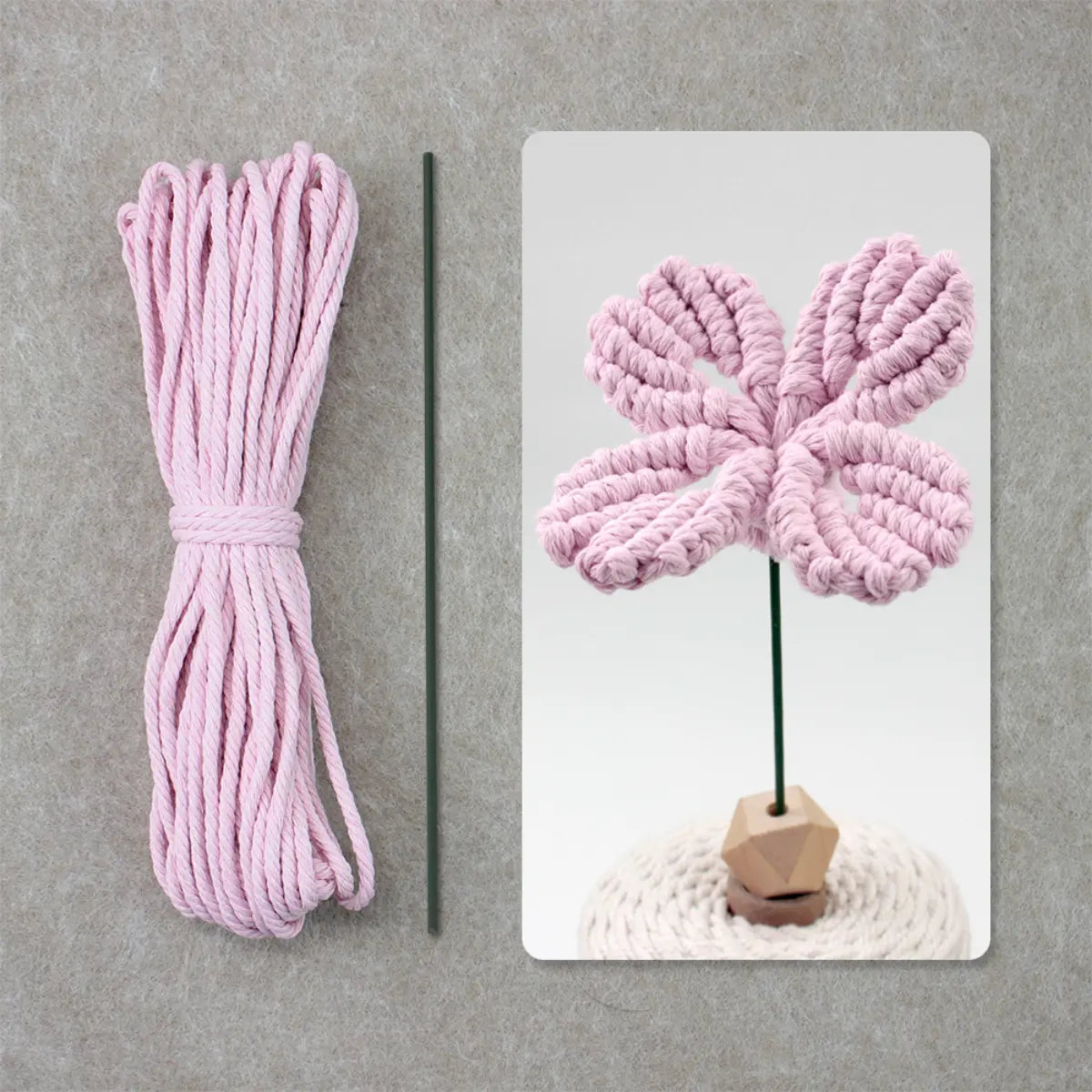 Macrame Kit for Beginners | DIY Four-Leaf Clover Macrame Flower Craft Kit