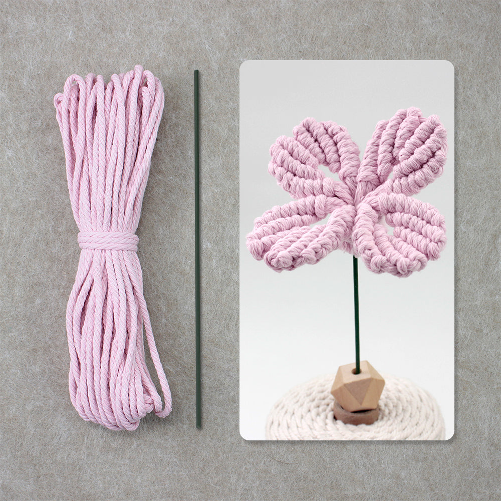 Four-Leaf Clover Macrame DIY Kit - Handmade Weaving Supplies with English Tutorial | Lucky Craft Set