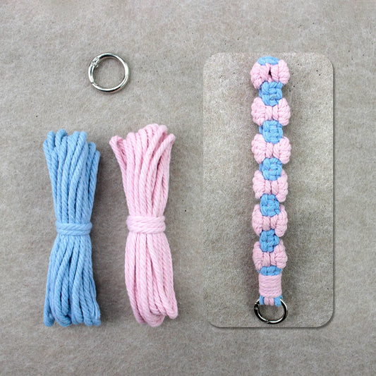 Macrame Kit for Beginners | DIY Bow‑Element Macrame Keychain Wristband Craft Kit