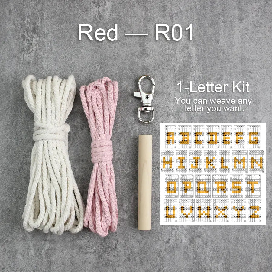 Macrame Kit for Beginners | DIY Letter Macrame Keychain Craft Kit