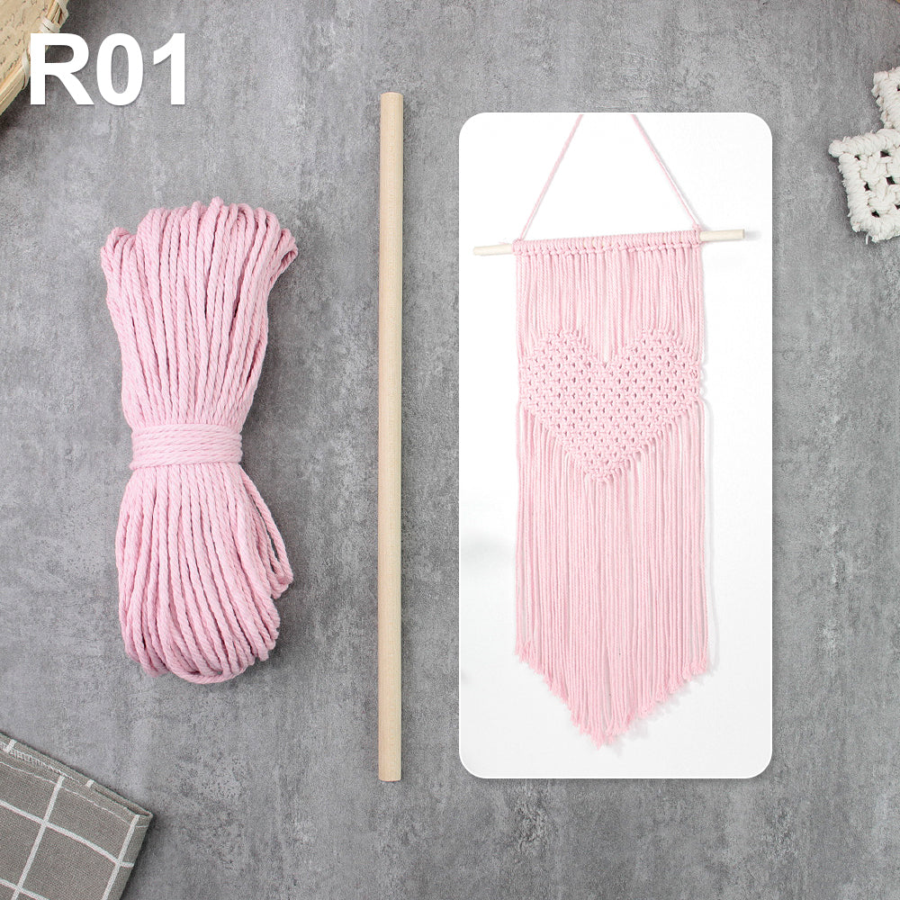 Macrame Kit Big Love Tapestry Weaving Kit | Flowing Fringes | Multi-Color Option | Valentine's Day DIY Gift | Beginner-Friendly/Living Room Decor