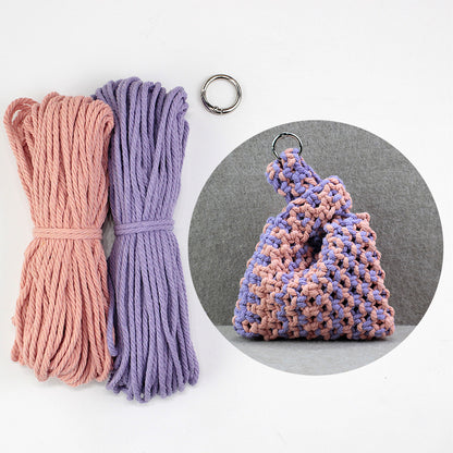 Macrame Kit Mini Tote Weaving Kit | Contrast/Gradient/Adjacent Colors | Hangable on Big Bags | Beginner-Friendly | DIY Gift