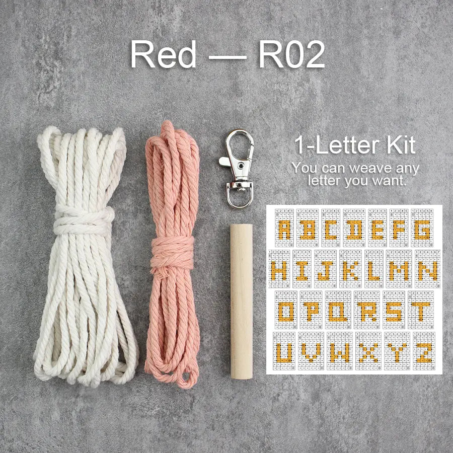 Macrame Kit for Beginners | DIY Letter Macrame Keychain Craft Kit