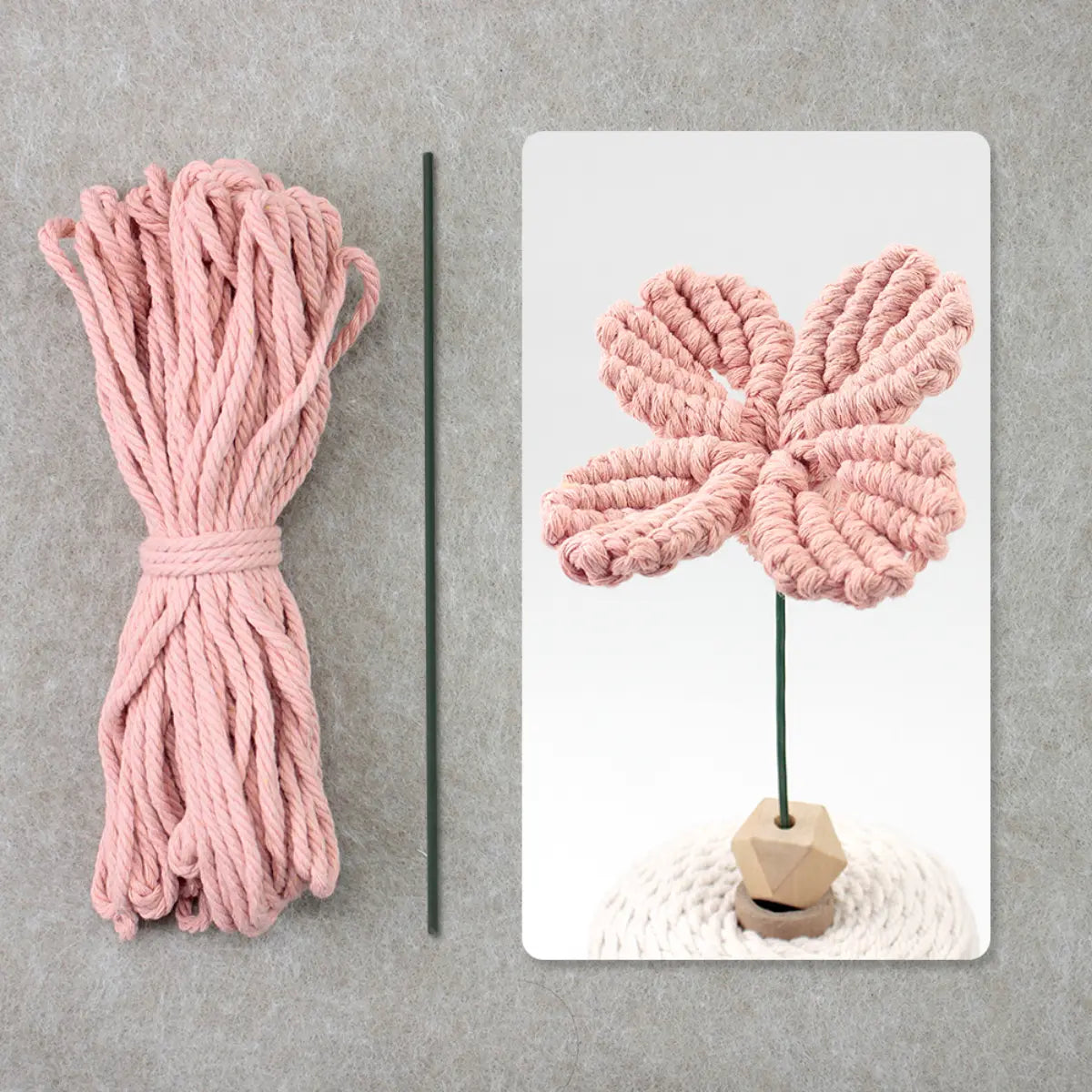 Macrame Kit for Beginners | DIY Four-Leaf Clover Macrame Flower Craft Kit