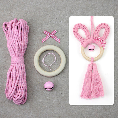 Macrame Kit Rabbit Ear Car Ornament Weaving Kit | Cute Rabbit | Animal Pendant | Beginner Weaving | Car Decoration | Handmade Gift