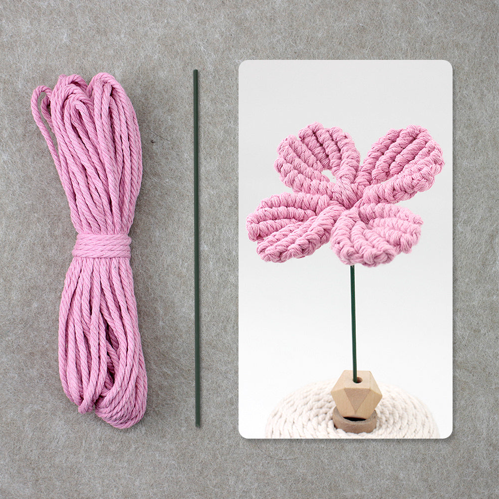 Four-Leaf Clover Macrame DIY Kit - Handmade Weaving Supplies with English Tutorial | Lucky Craft Set