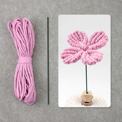 Four-Leaf Clover Macrame DIY Kit - Handmade Weaving Supplies with English Tutorial | Lucky Craft Set