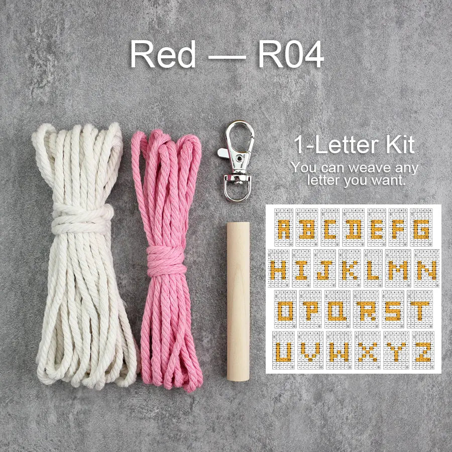 Macrame Kit for Beginners | DIY Letter Macrame Keychain Craft Kit