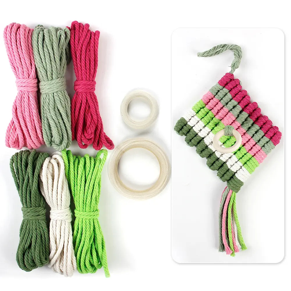 Macrame Kit for Beginners, Boho Pineapple Wall Hanger DIY Kit, Home Decor Gift