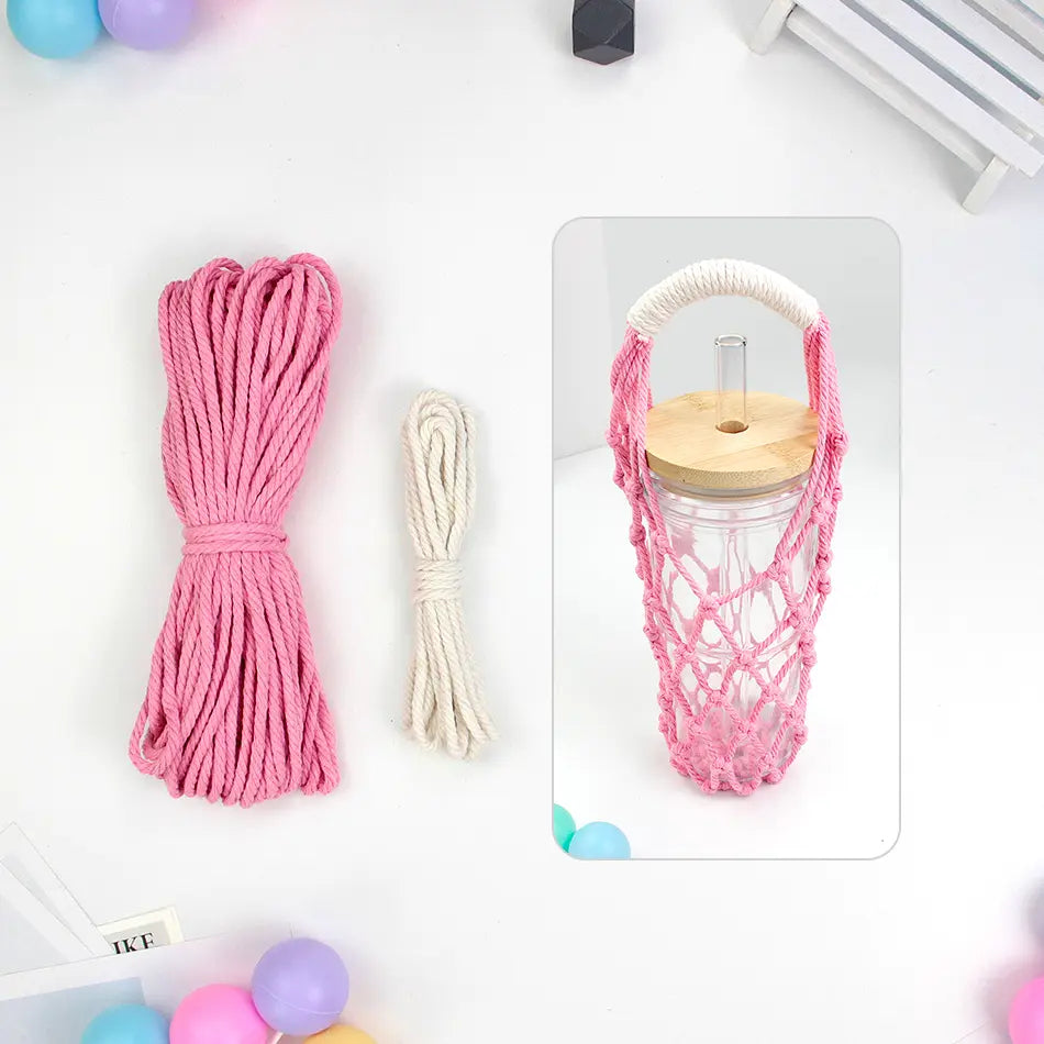 Macrame Kit for Beginners | DIY Macrame Water Bottle Mesh Holder Craft Kit