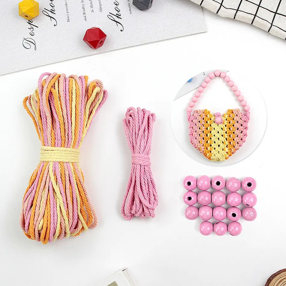 Macrame Kit for Beginners | DIY Macrame Handheld Storage Bag Craft Kit