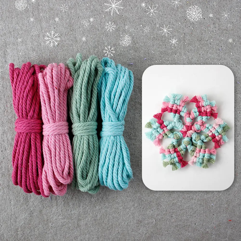 Macrame Kit for Beginners, Boho Snowflake Coaster DIY Kit, Table Home Decor Gift