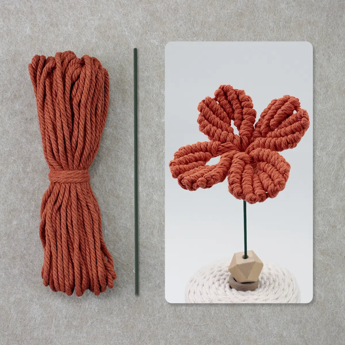 Macrame Kit for Beginners | DIY Four-Leaf Clover Macrame Flower Craft Kit