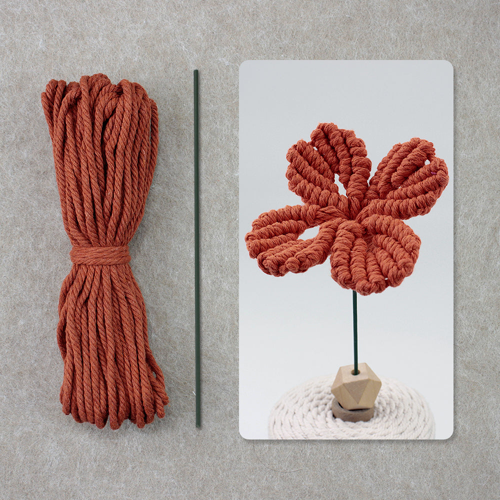 Four-Leaf Clover Macrame DIY Kit - Handmade Weaving Supplies with English Tutorial | Lucky Craft Set